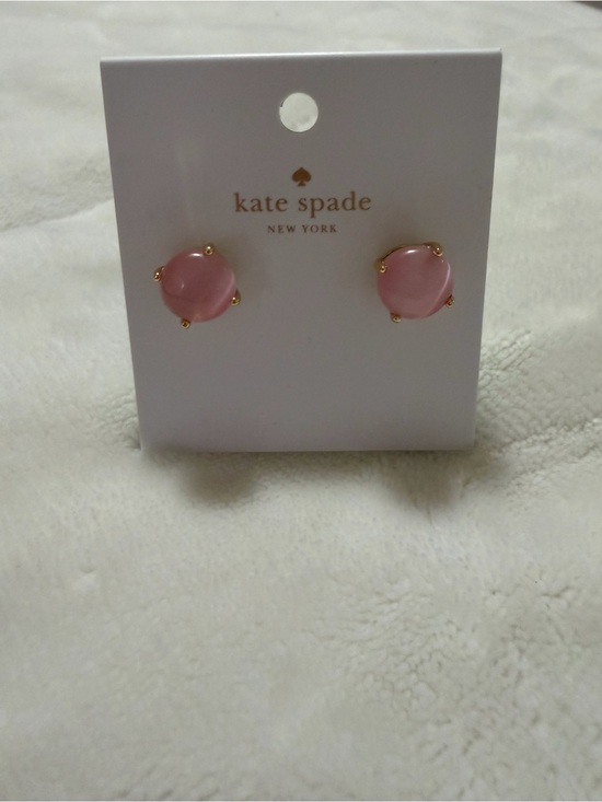 kate spade Jewelry - Kate Spade Gold-Trim Pink Cat's Eye Stud Earrings NWT